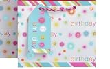 The Gift Wrap Company Birthday Bursts Mini Vogue Gift Bag, 7.5-Inches Tall, 12-Count Packages