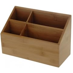 Edler BAMBUS Schreibtischbutler - Schreibtischorganizer - Stiftehalter - Stiftebox - Organizier - 27 x 12 x 18 cm (LxBxH