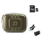 (2 in 1 Memory Premium) Eva Nylon Camera Case for Sony Cyber-shot Panasonic DMC FX Panasonic DMC LX Casio Exilim Fujifilm FinePix Canon Powershot Olympus Stylus Nikon Coolpix Camera Case + 2 GB microSD Memory Card w/ SD Adapter (Gun Metal)