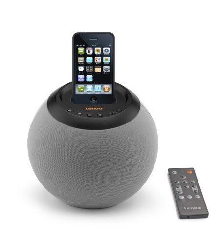 Lenco 2.1 Lautsprecher mit Apple iPod-Docking Station (USB 2.0) grau