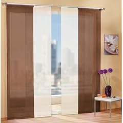 Gardinen Set, 2 x Fl�chenvorhang Schiebegardine mit Zubeh�r, Braun, 2 x Fl�chenvorhang Schiebegardine mit Zubeh�r, Creme, 8558985589