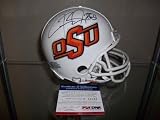 OKLAHOMA STATE COWBOYS JUSTIN BLACKMON signed MINI HELMET PSA/DNA COA! - Autographed College Mini Helmets