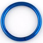 SAVE $2.46 - Single Color Coated Stainless Steel Segment Ring: 16g, 3/8", Blue $5.50
