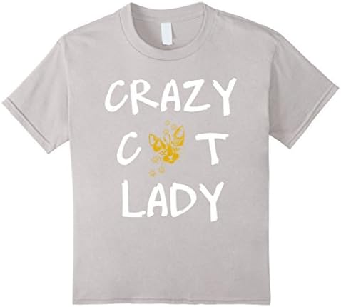 Kids Crazy Cat Lady T-shirt 10 Silver