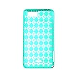 Argyle Flexible TPU Cover Skin Phone Case for Motorola Droid X MB810 - Teal ....