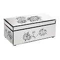 Glass And Wood Jewelry Box - White