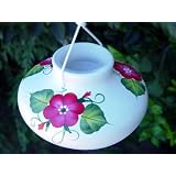 Red Spring Flower Garden Handpainted Ceramic 10 ounce HUMMINGBIRD BIRD FEEDER