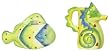 Ceramic Pottery Marine Life Fish Sugar 6 1/2"L and Seahorse Creamer 5 3/4"H Set