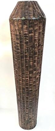Baan Tawai, Chiang Mai, Mango Wood Vase Hand-Crafted, Floor Vase 32 inches (No.0017)