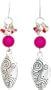 Silver Fuschia Swirl Drop Dangle Earrings Fashion Jewelry