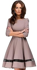 Short Pleated Elbow Length Sleeves Spring  Dress