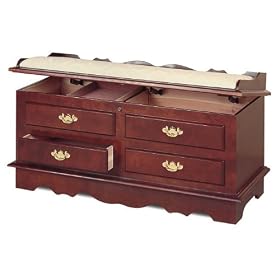 item Cherry finish wood cedar hope storage chest with pull out drawers by AMBEnterprises.com