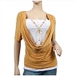 Sexy Yellow Layered Rhinestone Necklace Plus Size Top