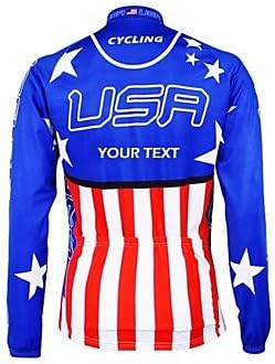 DGA KOOPLUS Unisex Spring Autumn Customized Cycling Clothing America Long Sleeve Cycling Jersey , Font 8-Text Color 1#