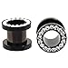 Black Anodized Titanium Over Surgical Steel Screw-on Plugs/gauges with Clear Diamond Cz Stones 2 Pieces
