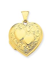 14k Gold Double Heart Locket