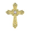 18K Yellow Gold Diamond Cross Pendant