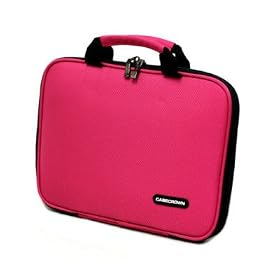 Asus Eee PC1008HA Netbook CaseCrown Premium Double Memory Foam Laptop Case (Nylon Hot Pink)