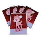 Handmade Cards Set - All Occasion Decorative Card 5 Pack Set Pink Deer with Envelopes ~ E. Salomon Designs