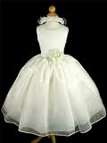 A8004d NEW Ivory Flower Girl Pageant Easter Party Dress + Free Hair Wreath Size 2 4 6 8 10 12