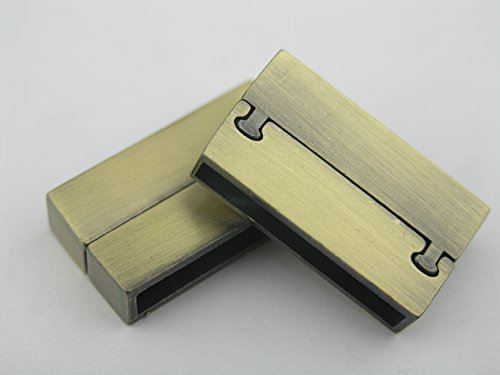 3 Sets 26.8x4.0mm Strong Matte Antique Brass Magnetic Clasp for Brazil Bracelet
