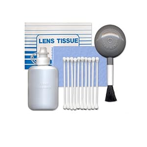 Digital SLR Camera 5 Piece Cleaning Kit with Booklet of Lens Cleaning Tissues, Cloth, Cleaning Liquid, Cotton Swabs and Air Blower Brush – for Compact Digital Point & Shoot Cameras and Video Camcorders including Canon Powershot, Casio Exilim, Fuji Finepix, HP Photosmart, Kodak Easyshare, Nikon Coolpix, Olympus Stylus, Panasonic Lumix, Pentax Optio & Sony Cybershot