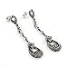 Marcasite Dangling Drop Shape Earrings title=