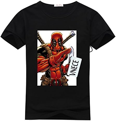 VNECE Custom Deadpool Women's 100% Cotton Tshirt, DIY Deadpool Short Sleeve T Shirt Small