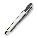 Chisel 18K Gold Accented Black Carbon Fiber and Polished Stainless Steel Tie Bar