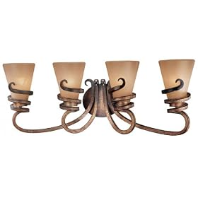 Minka Lavery Tofino 6764-211 Large Reversible 4-LT 400w (12"H x 32"W) Vanity Light in Tofino Bronze