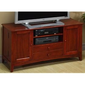 Hawthorne Wide screen Tv Stand With Media Storage Doors, 53W, DARK CHERRY by Home Decorators Collection