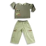 Mish Mish - Toddler Boys Long Sleeve Pant Set, Brown, Khaki