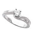 14K White Gold Diamond Solitaire Engagement Ring - 0.40 Ct.