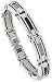 8 1/2 in. Gent's Surgical Steel Cable & Black Carbon Fiber Bracelet, 1/2 in. (12 mm) wide