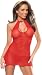 Exposed by Magic Silk Sheer Mesh Halter Dress and Rhinestone G-String Set