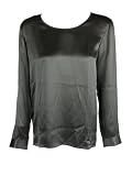 Barbara Bui womens long sleeve silk round neck blouse