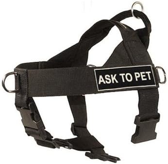 Dean & Tyler D&T UNIVERSAL ASK2PET BK-XL DT Universal No Pull Dog Harness, Ask To Pet, X-Large, Fits Girth, 91cm to 119cm, Black