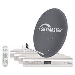 Skymaster Quad-Digitale Satellitenanlage (80 cm Metallantenne, 4x DX 14 Digitaler Satelliten-Receiver)