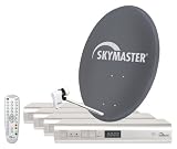 Skymaster Quad-Digitale Satellitenanlage (80 cm Metallantenne, 4x DX 14 Digitaler Satelliten-Receiver)