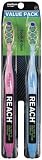Reach Max Tooth & Gum Brush, Medium, Full Head, Assorted Colors, 2-Count Toothbrushes (Pack of 3)