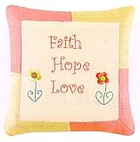 Faith Hope Love Word Pillow
