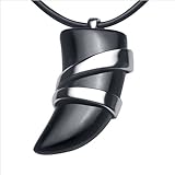 Elegant Black Onyx Spear Stainless Steel Pendant Mens Chain