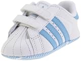 adidas Originals Superstar 2 Comfort Retro Sneaker (Infant/Toddler),White/Argentina Blue/White,1 M US Infant