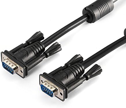 VGA Monitor Cable, Dasteck Gold Plated Pins 100% Bare Copper VGA Cable, 15 Feet (5Meter) HD15 Male to Male Long VGA Cable.