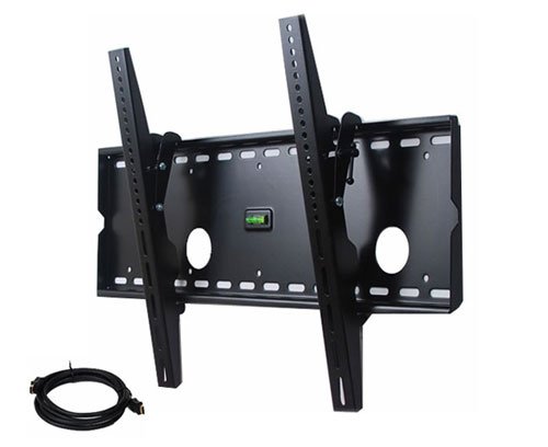 VideoSecu Black Tilting Wall Mount Bracket for Samsung SP-S4243 Plasma 42 inch HDTV TV free 7ft HDMI Cable Free Built in Bubble Leveler