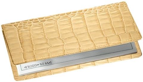 Crocodile Leather Checkbook Cover, Black