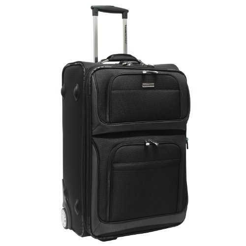 Traveler's Choice Lightweight 25 in. Exp. Rolling Suitcase (Black)