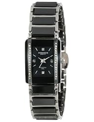 Akribos XXIV Womens AK522BK Ceramic Rectangular Quartz Bracelet Watch