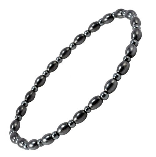 Genuine Oval Magnetic Hematite Anklet, 9.5 Inches