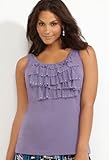 Avenue Plus Size Tiered Ruffle Crystal Tank